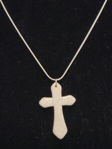 (1) White Buffalo Turquoise Cross Necklace
