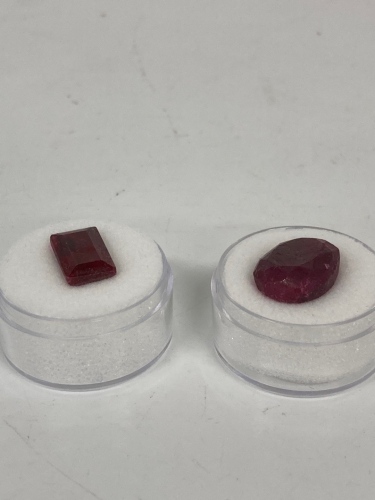 (1) Emerald Cut (1) Faceted Oval Madagascar Rubies