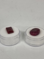 (1) Emerald Cut (1) Faceted Oval Madagascar Rubies