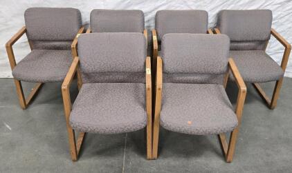 (6) Cushioned Office Chairs 22.5" x 33" x 20"
