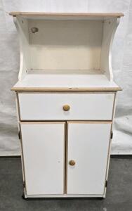 White Microwave Kitchen Cart 24" x 48.5" x 20"