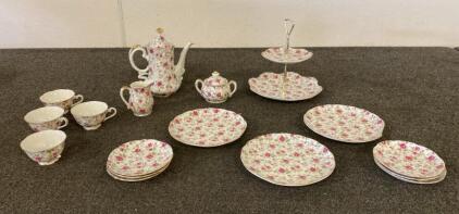 18 Piece English Bone China Chintz Floral Tea Set