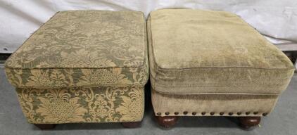 (2) Various Cushioned Ottomans