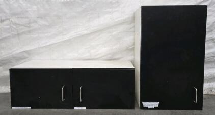 (2) Black and White Wall-Mounted Storage Cabinets