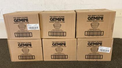(6) Cases of GEM-6 Coffee Filters- 500 Filters Per Case - 3000 Total