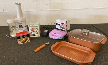 Copper Chef Roaster - Doughnut Maker and Batter Dispenser- Power Juicer and More ( All Power On)