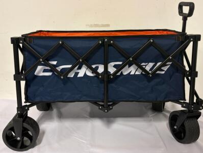 Echosmile Folding Portable Wagon Cart, Blue, Orange & Black