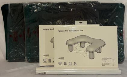 (2) Nail Tech Cushioned Arm Rests, (2) Padded Floor Mats & (2) Rolls Of White Wallpaper