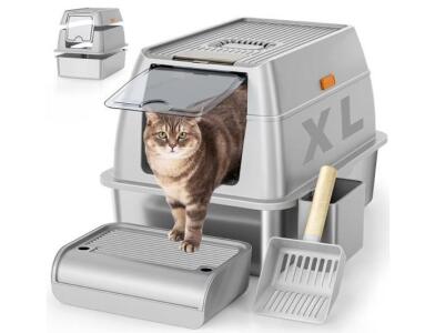 Stainless Steel Cat Litter Box with Lid