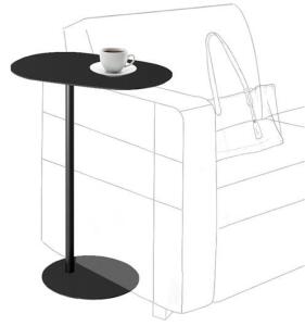 Black Modern Metal Oval Side Table | Indoor & Outdoor Durable