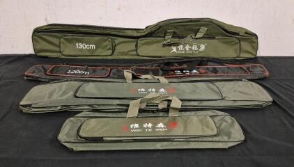 (4) Wei Te Sen Fishing/Fly Fishing Rod and Reel Soft Cases