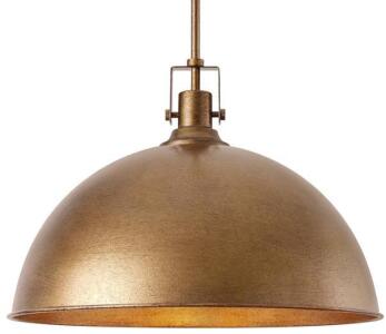 LamQee 18&rdquo; Antique Style Brown Hanging Dome Light