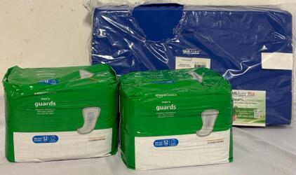 Skil Care Bed Foot Support Pillow & (2) Packs Of Mens Guards, One Size