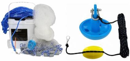 Drasry 6&rsquo; Saltwater Fishing Cast Net 3/8 & 1/4 Mesh W/ Heavy Duty Gray Sinker & 20LB Marine Mushroom Anchor Kit