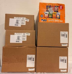 Snack Lot: (6) 5 oz bags of Siete Grain Free Tortilla Chips, (1) Box Of (42) 1oz Bags Of Chips Variety Mix, (2) Boxes Of Peppermint Puffs (1000) Per Box
