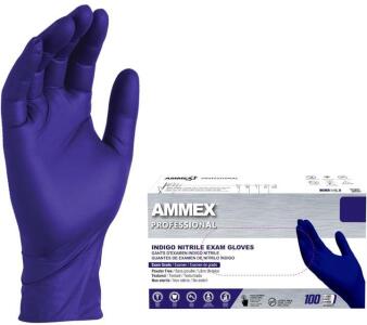 (2) Boxes Ammex Professional Blue Nitrile Exam Gloves