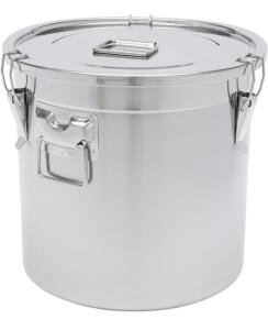 33 Liter 304 Stainless Steel Airtight Container with Lid and Locking Clamp