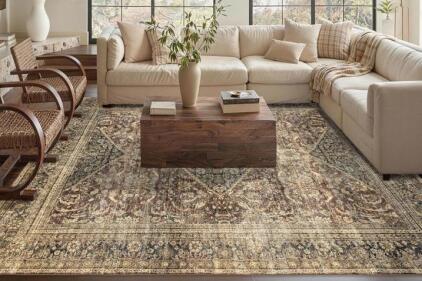 Vintage Style Brown Area Rug | 10&rsquo;x14&rsquo;