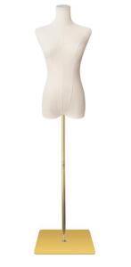 Female Mannequin Torso Women Dress Forms for Sewing Manicanequin Body High Stability Gold Metal Stand for Clothing Dress Jewelry Display Adjustable Height 50&rdquo;-70&rdquo; Thin Body