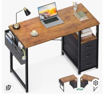 AODK 40" Small Computer Desk with Fabric Drawer