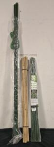 (24) Bamboo And (25) Steel Plant Stakes 3ft, (8) 59.5" Plant Stakes