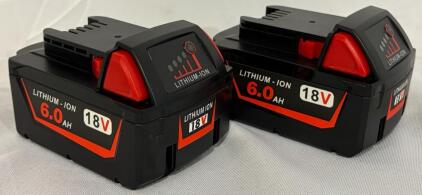 2 Pack Replacement Batteries Milw 18 Volt Battery 6.0Ah