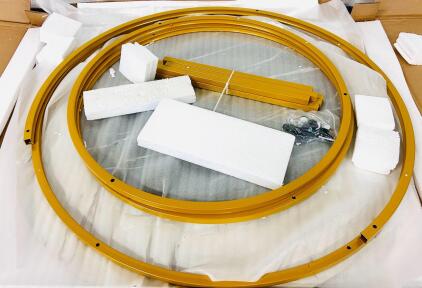 2-Piece Nesting Coffee Tables (Gold Frame With Black and White Tops) Approximate Dimensions 23"x 13.5" and 31"x 16"