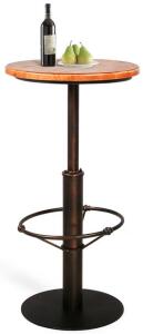 Topower Industrial Pub Table W/ Solid Pine Wood Top