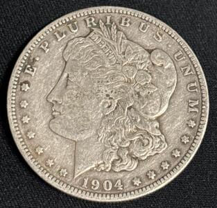 1904-O Liberty Morgan Dollar 90% Silver Coin