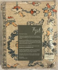 GENIMO Washable Area Rug 8'x10', Blue Orange Oatmeal