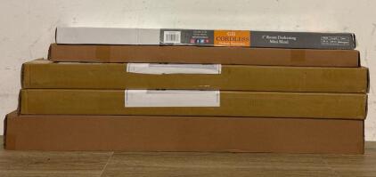 Blinds And Window Coverings (1) GH Cordless Deluxe Sundown 1&rdquo; Room Darkening Mini Blind 34&rdquo;Wx64&rdquo;L (1) Changeshade Cordless Roller Blinds 34.5&rdquo;Wx73&rdquo;H Beige, (2) Allen+Roth 32&rdquo;Wx36&rdquo;L White Cordless Cellular Shades, (1) 38&rdquo;Wx72&rdquo;H Cordless Roller Blind
