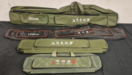 (4) Wei Te Sen Fishing/Fly Fishing Rod and Reel Soft Cases