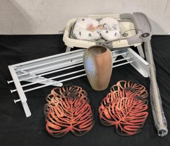 Vase, Wall Decor, Wall Mount Drying Rack, Shower Rod, Baby Foldable Bathtub