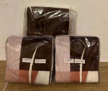 (1) 5x7 Brown Modern Area Rug And (2) 2x10 Rug Runners Matching