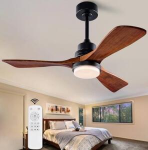 Xbibi 42&rdquo; Ceiling Fan W/ Lights & Remote, Black Walnut