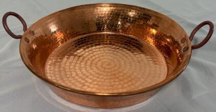 17" Paellera De Cobre 100% Pure Copper Paella Pan