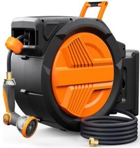 150Ft Heavy Duty Wall Mount Retractable Garden Hose Reel