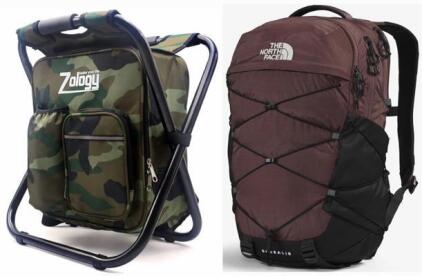 North Face Borealis Backpack (Coal Brown) & Zology Folding Camp Chair W/ Cooler Pack