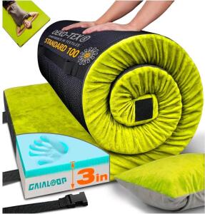 3-Inch Memory Foam Camping Mattress, Dual Layer Thick Sleeping Camp Pad