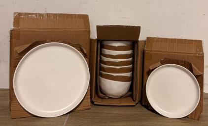 (3) Piece (6) Place Setting Sweese Dinnerware Set Including Large Plates, Small Plates And Bowls