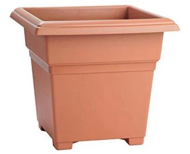 (14) Root & Vessel Countryside Square Planter, Terra Cotta, 18-Inch