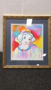 Snow White By Peter Max Signed Framed Serigraph