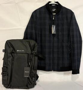 Kellyon Expandable Travel Backpack & Max Tommy Mens Plaid Casual Bomber