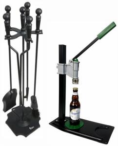 Manual Beer Bottle Stopper (26mm) & 5-Piece Fireplace Tool Set