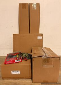 (6) Rolls Wrapping Paper, Christmas Garland, Poinsettia Flower, Christmas Wreath And More