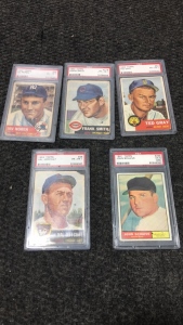 (4) PSA Graded 1953 Topps Baseball Cards (1) PSA Graded 1961 Topps