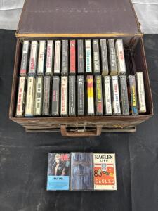 Vintage Cassette Tape Collection &ndash; 32 Rock/Pop Albums in Faux Leather Case &ndash; 1980s Artists