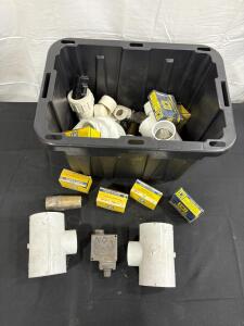 Bulk Lot: Square D Replacement Parts Kits, Assorted 2" PVC & Brass Fittings, Boxed & Loose