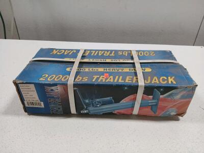 2000 lb Capacity Heavy Duty Trailer Jack, 23-1/4" Lift Height, Side Wind Handle, Steel, New Boxed