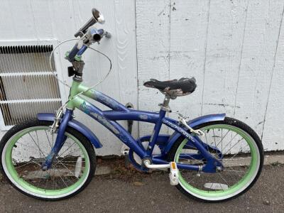 Avigo Coral Mist 18" Girls Bike, Single-Speed, Steel Frame, Mermaid Theme, Caliper Brakes, Fenders